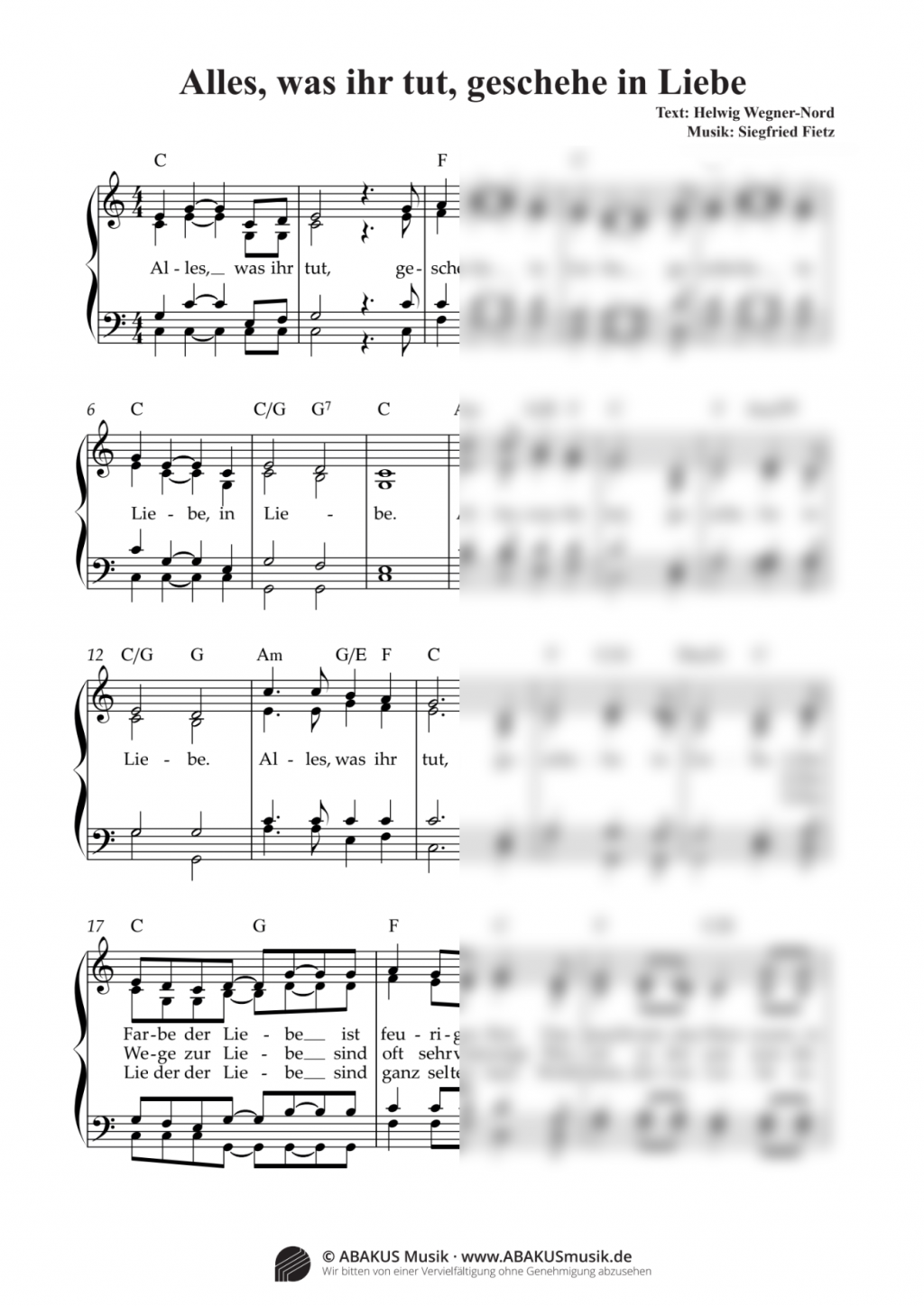 Alles, was ihr tut, geschehe in Liebe