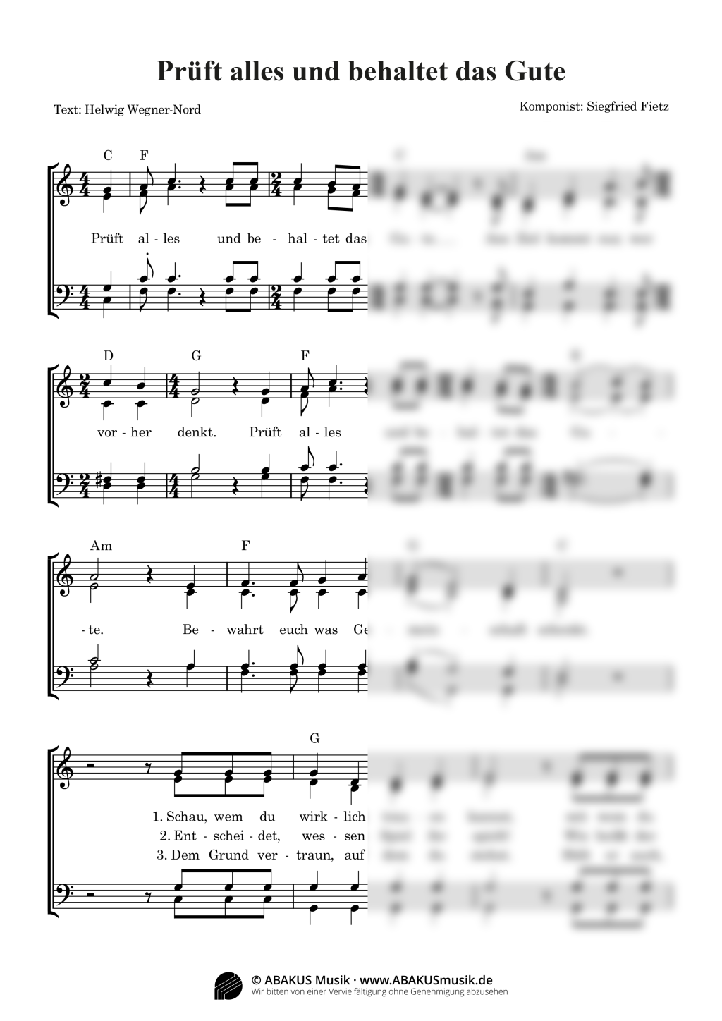 Prüft alles und behaltet das Gute